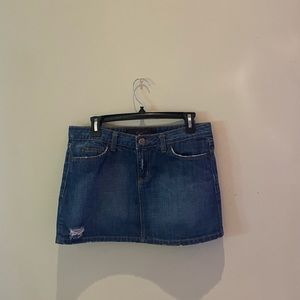 lux denim mini skirt